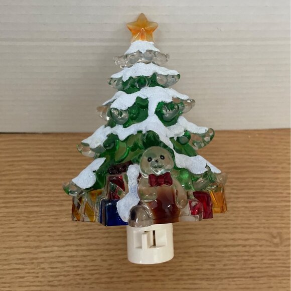 Seasons of Cannon Falls Lights in the Night Christmas Tree Teddy Bear Night Lite - Picture 2 of 8